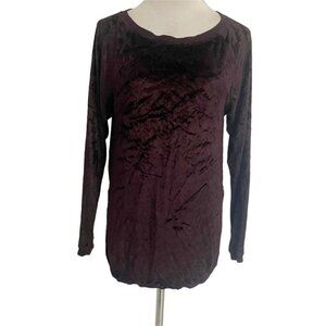 Hard Tail Forever Size XS  Top Long Sleeve T Shirt Velvet Burgundy